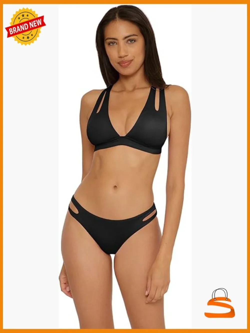 Adjustable Halter Bikini Top with Removable Cups, Medium